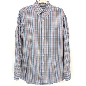 Peter Millar‎ Crown Finish Multicolor Plaid Button Down Shirt Mens Medium Preppy